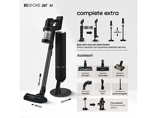 Samsung BESPOKEJET AI VS28C9784QK - scopa elettrica senza filo - Senza sacco - 730 W